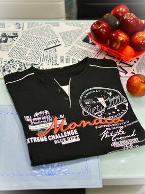 Monaco Black T-shirt with logo, size XL.